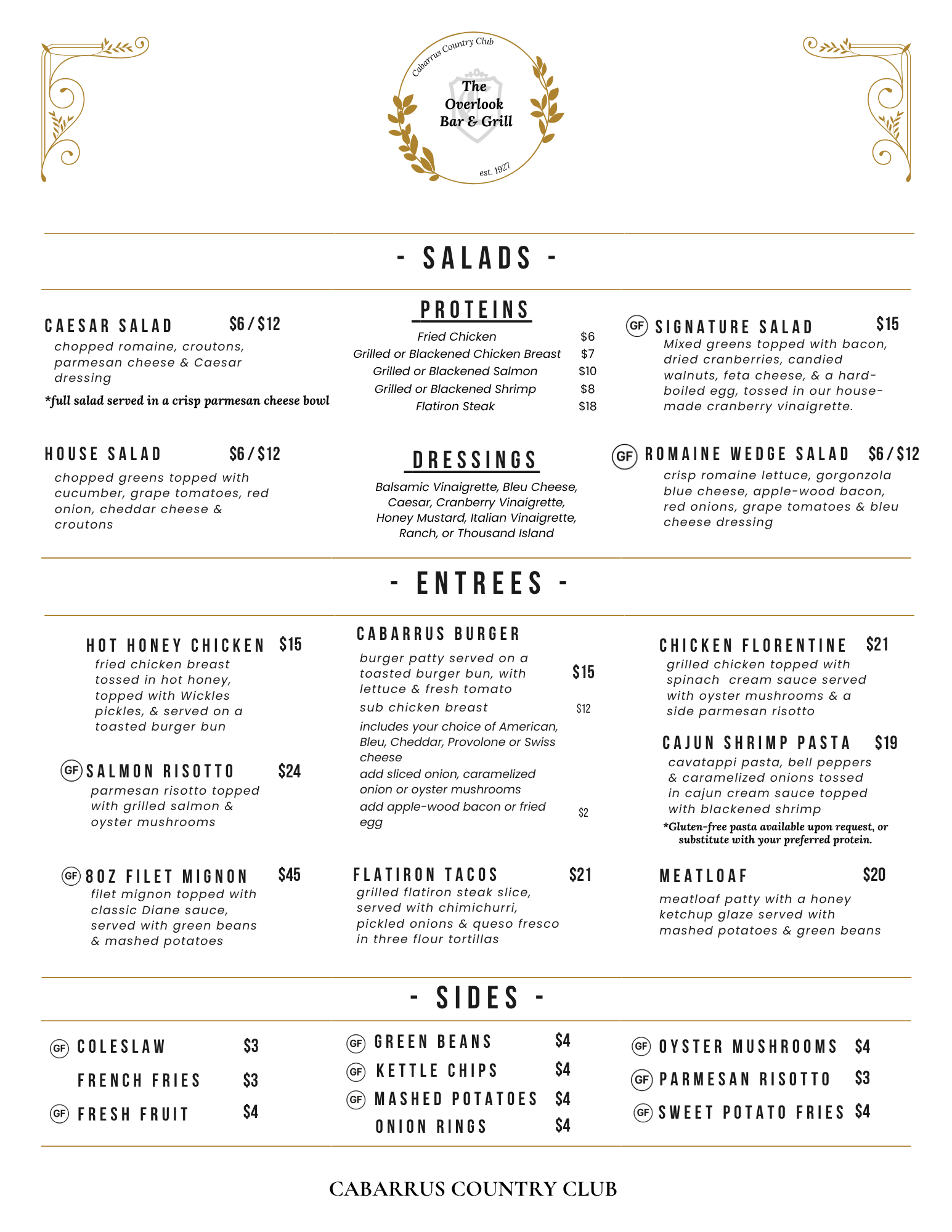 October Entrees